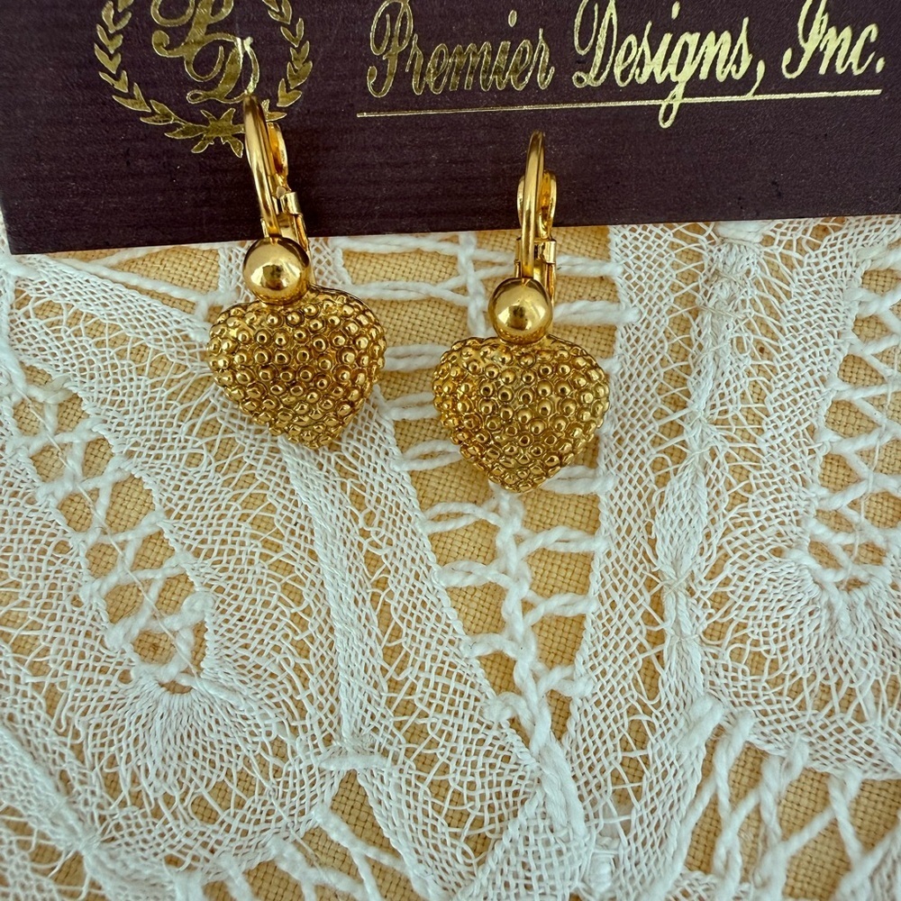 New Premier Designs Heart Gold
Tone Earrings